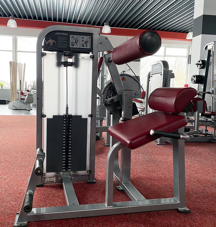 Life Fitness Pro2 and Hammer Strength - 15 strength training machines in a set, silver frame, used - refurbished condition