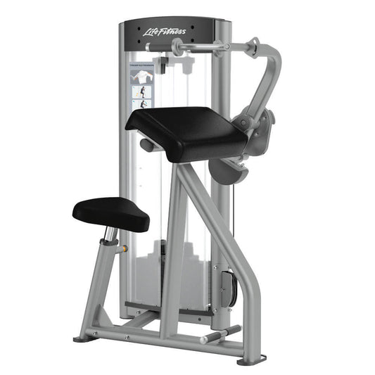 Life Fitness Trizepsmaschine horizontal, Triceps Extension, Optima Serie, Armstrecker, Rahmenfarbe Platinum Silber, Zustand NEU