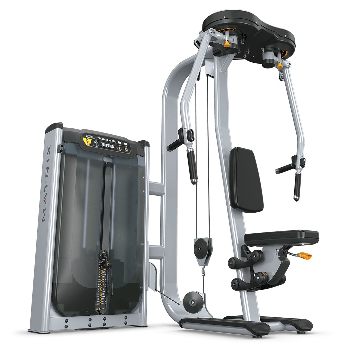 Matrix Ultra Pec Fly and Rear Delt G7-S22, Butterfly und Butterfly Reverse 2 in 1 Kombimaschine, Rahmen Silber, gebraucht - überholter Zustand