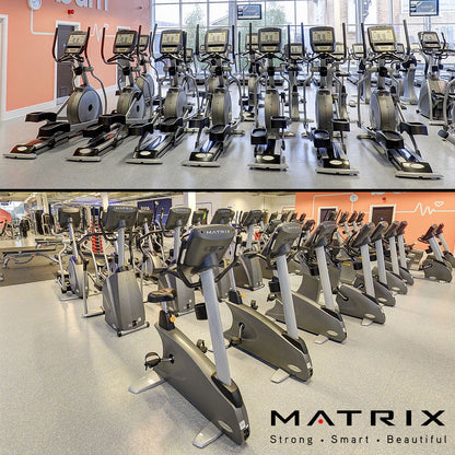 Matrix cardio equipment park, 9 machines, treadmills, cross trainers, ergometers, steppers, etc., new models, T5x - E5x - U5x - R5x, S5x, used, refurbished condition