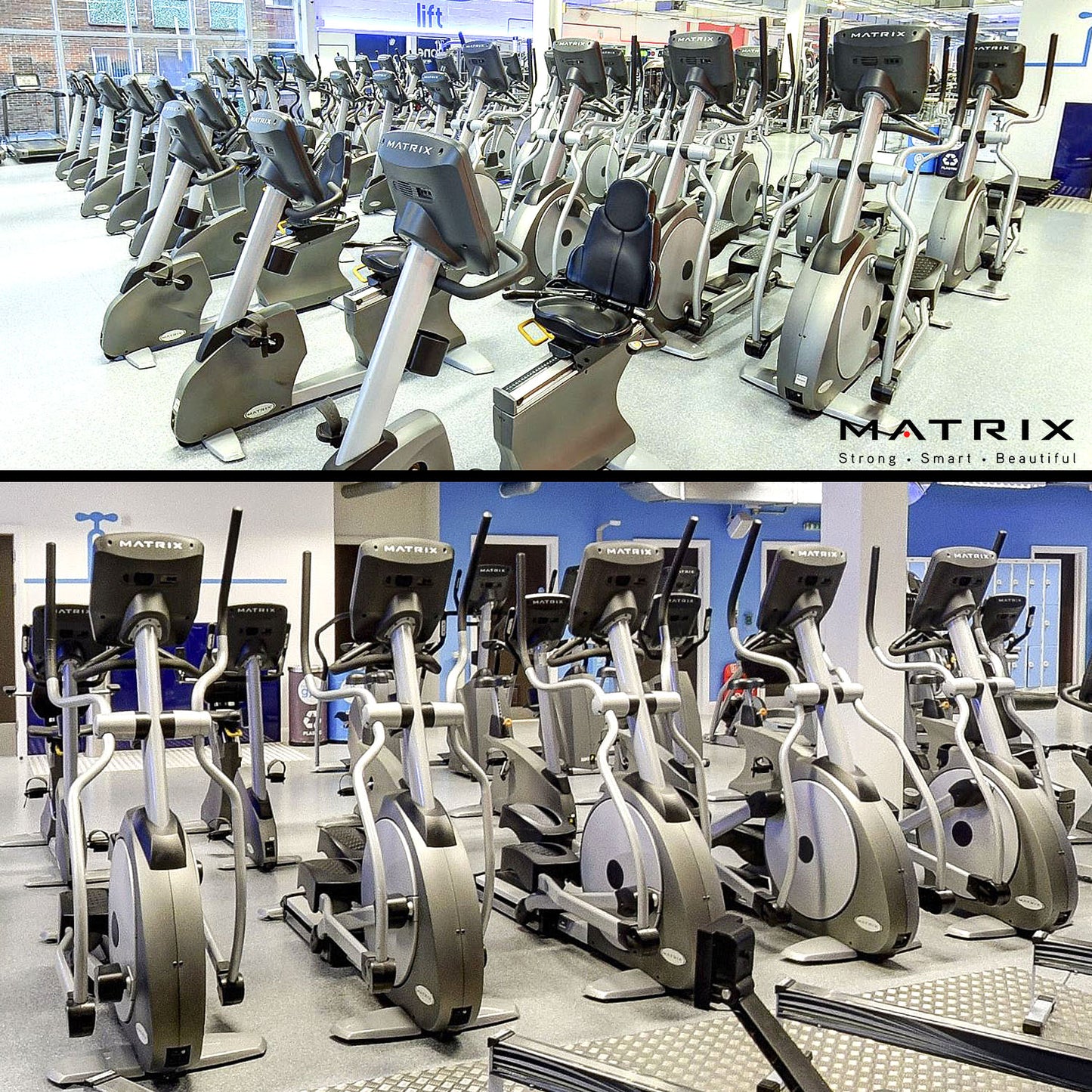 Matrix cardio equipment park, 9 machines, treadmills, cross trainers, ergometers, steppers, etc., new models, T5x - E5x - U5x - R5x, S5x, used, refurbished condition
