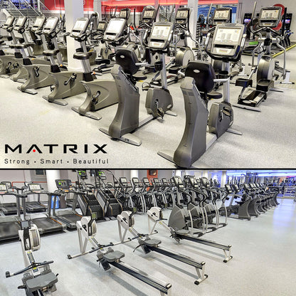 Matrix cardio equipment park, 9 machines, treadmills, cross trainers, ergometers, steppers, etc., new models, T5x - E5x - U5x - R5x, S5x, used, refurbished condition
