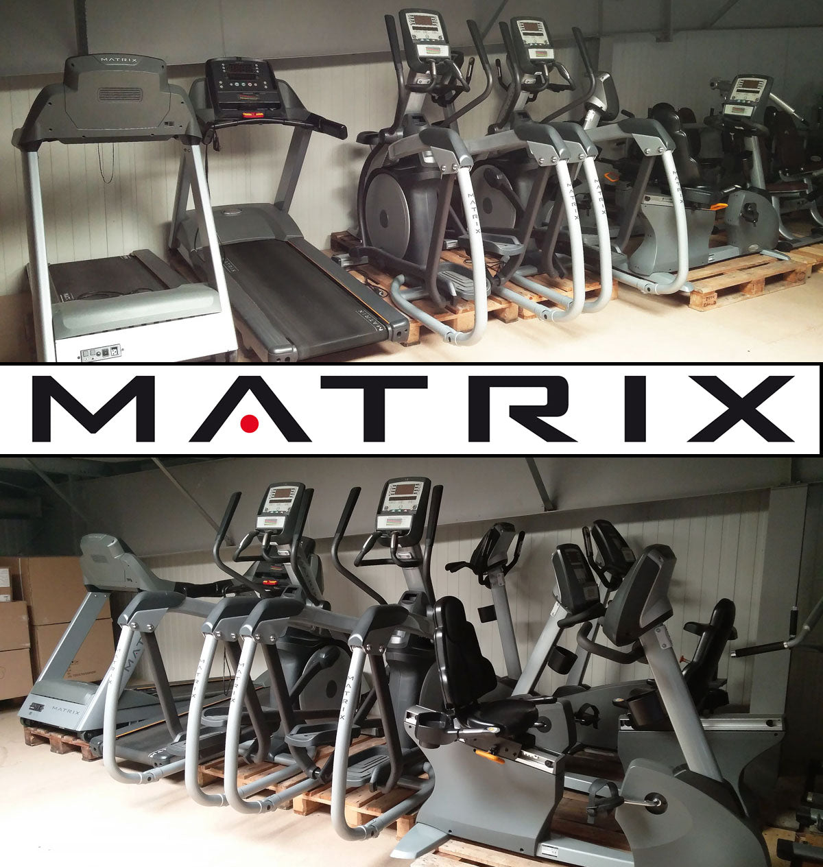 Endurance equipment set 8 pcs from Matrix, young cardio equipment, new models, Ascent Trainer, treadmills, ergometers, recumbent etc., used - refurbished condition