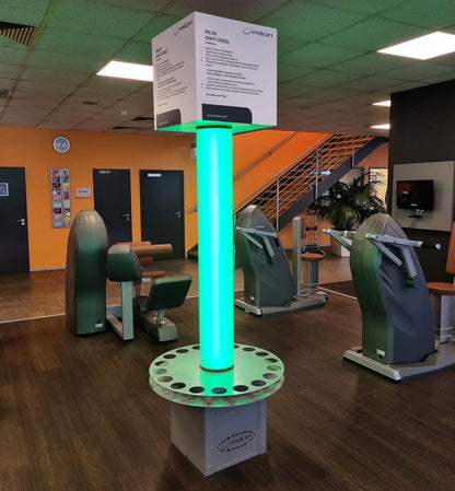 Milon 9-seater PREMIUM strength circuit, built in 2017, housing in anthracite stone, upholstery brown, including LED traffic light, used, overhauled and as good as new - top condition