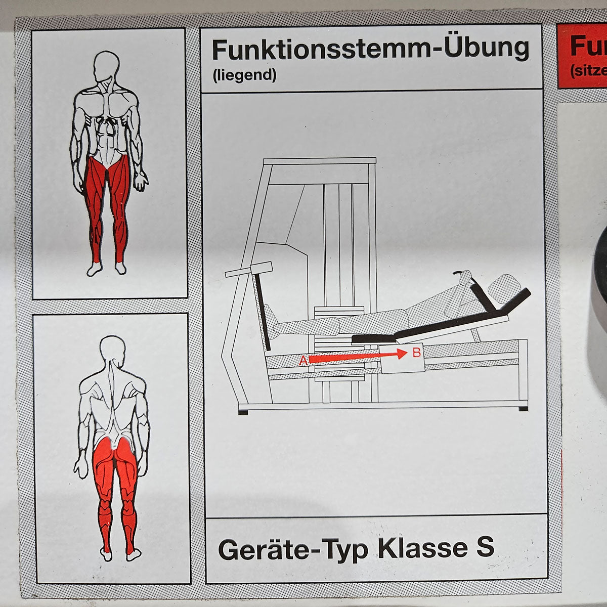 MKB Keller Funktionsstemme, Beinpresse verstellbar sitzend - liegend, Kippkreisel, 180kg Gewichtsblock, Farbe Weiß, gebraucht - überholter Zustand