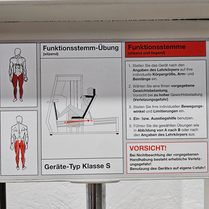 MKB Keller Funktionsstemme, Beinpresse verstellbar sitzend - liegend, Kippkreisel, 180kg Gewichtsblock, Farbe Weiß, gebraucht - überholter Zustand