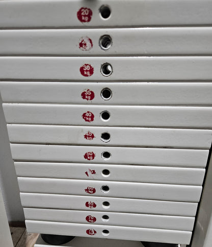 MKB Keller R14 Extensionstrainer, großer Rückenstrecker, sehr variabel einstellbar, Lower Back Machine, Hyperextension, Farbe Weiß, gebraucht - überholter Zustand