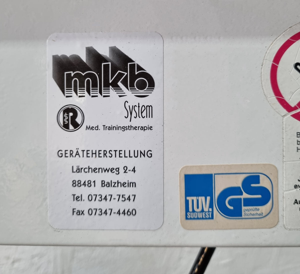 MKB Reha functional press, adjustable leg press, tilting gyroscope, MPG, frame color white, used - refurbished condition