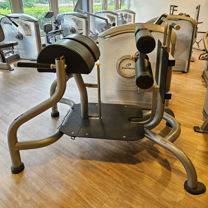 Matrix Magnum Glute Ham Bench MG-A96, Bank für unteren Rücken, Bauch, Beine und Po Training, Rahmenfarbe Silber, gebraucht - überholter Zustand