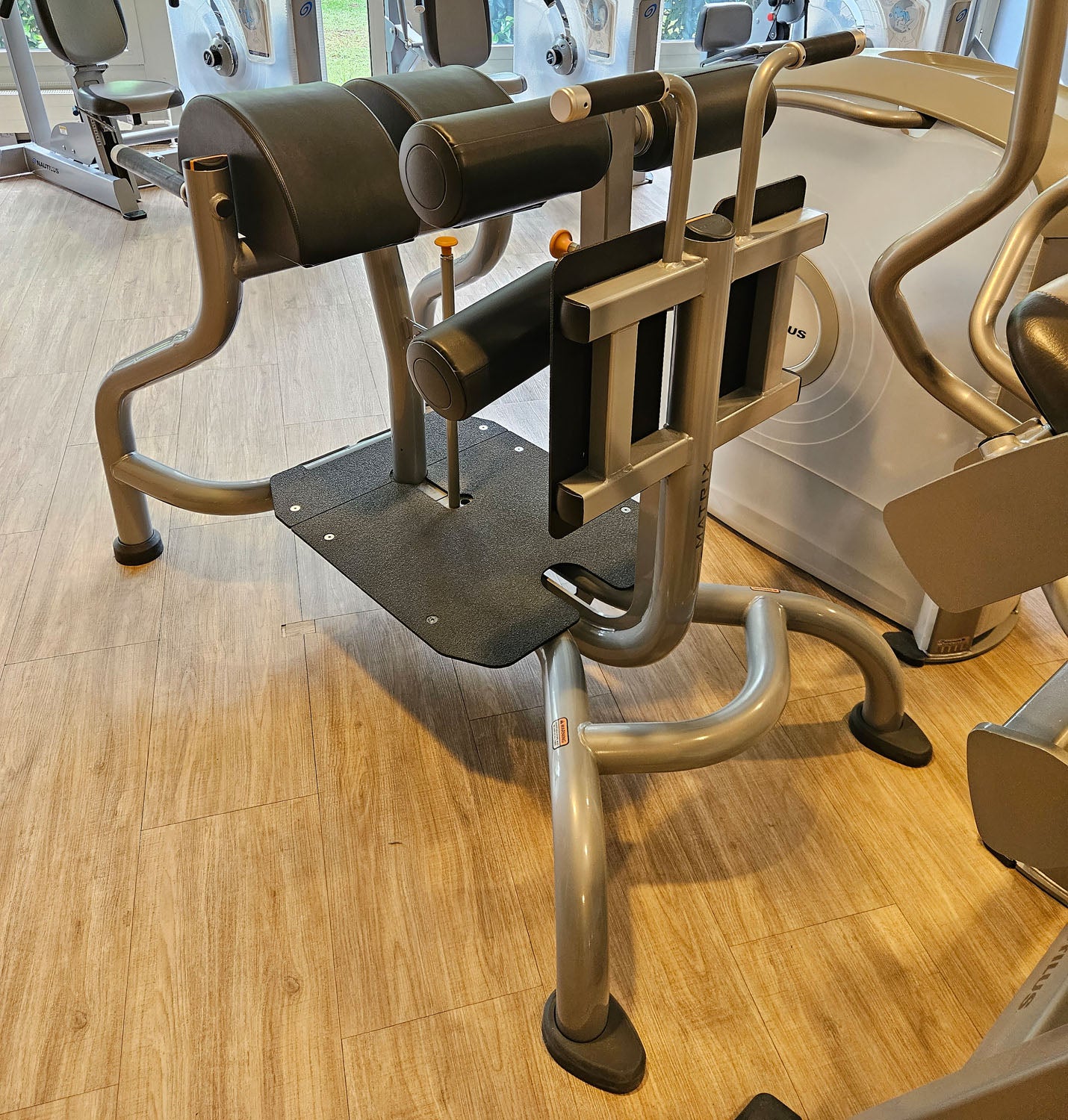 Matrix Magnum Glute Ham Bench MG-A96, Bank für unteren Rücken, Bauch, Beine und Po Training, Rahmenfarbe Silber, gebraucht - überholter Zustand