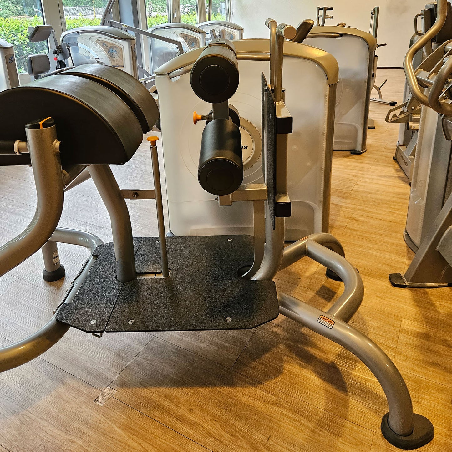 Matrix Magnum Glute Ham Bench MG-A96, Bank für unteren Rücken, Bauch, Beine und Po Training, Rahmenfarbe Silber, gebraucht - überholter Zustand