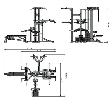 ATX Multiplex Workout Station - Multi Gym - Inklusive 107,5kg Gummi  Hantelscheiben - Vorteilspaket