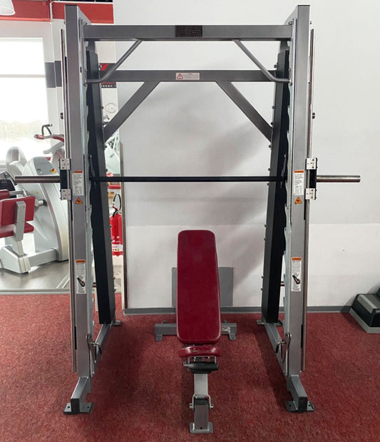Hammer Strength Multi-Press, Smith Machine HSSMV, frame color silver, used - refurbished condition