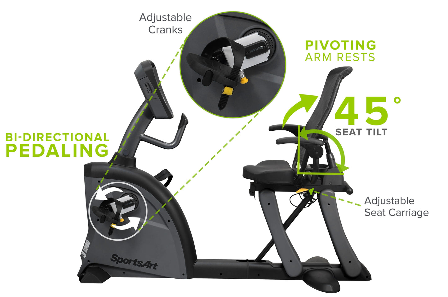 Sportsart recumbent bike, recumbent ergometer C521M
