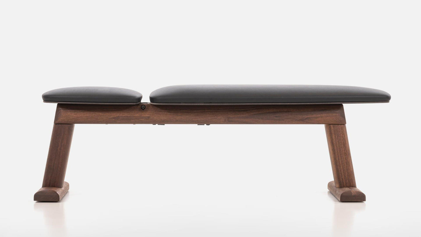 WaterRower NOHrD Weightbench Trainingsbank Nussbaum - Kunst oder Echtleder in Schwarz