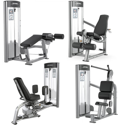 Life Fitness Optima Series - 12 Kraftgeräte im Set, 14 Trainingsstationen, Farbe Silber, gebraucht - überholter Zustand