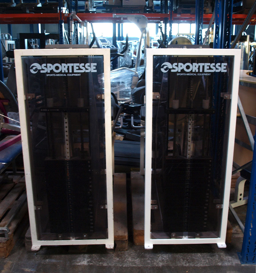 Sportesse adductor machine, old school, frame color white with brown plexiglass cover, used with defects - special price