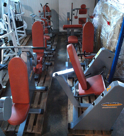 Effective Strength Endurance Circuit - 9 strength machines, silver frame, orange upholstery, used