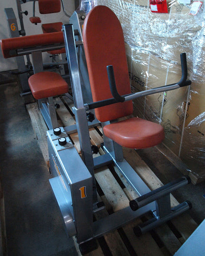 Effective Strength Endurance Circuit - 9 strength machines, silver frame, orange upholstery, used