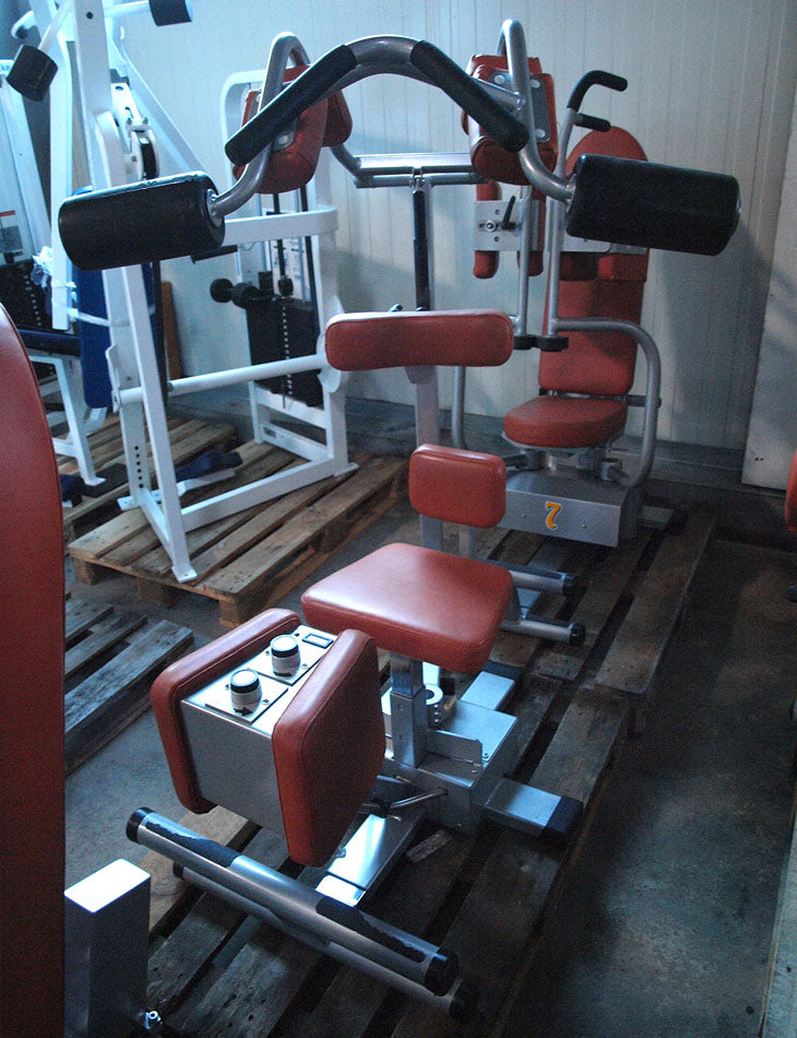 Effective Strength Endurance Circuit - 9 strength machines, silver frame, orange upholstery, used
