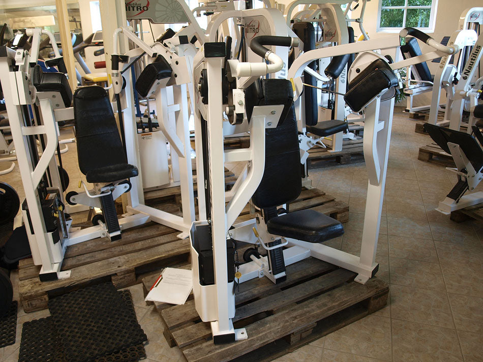 Nautilus Nitro Series, strength training equipment, 13 gym machines, white, used