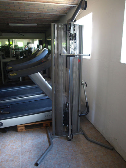 Dynamed explosion hoist, height-adjustable, freestanding, 55 kg, gallows, silver, used, 2 available