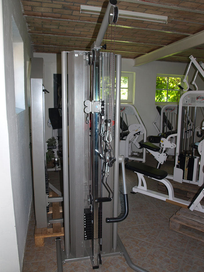 Dynamed explosion hoist, height-adjustable, freestanding, 55 kg, gallows, silver, used, 2 available