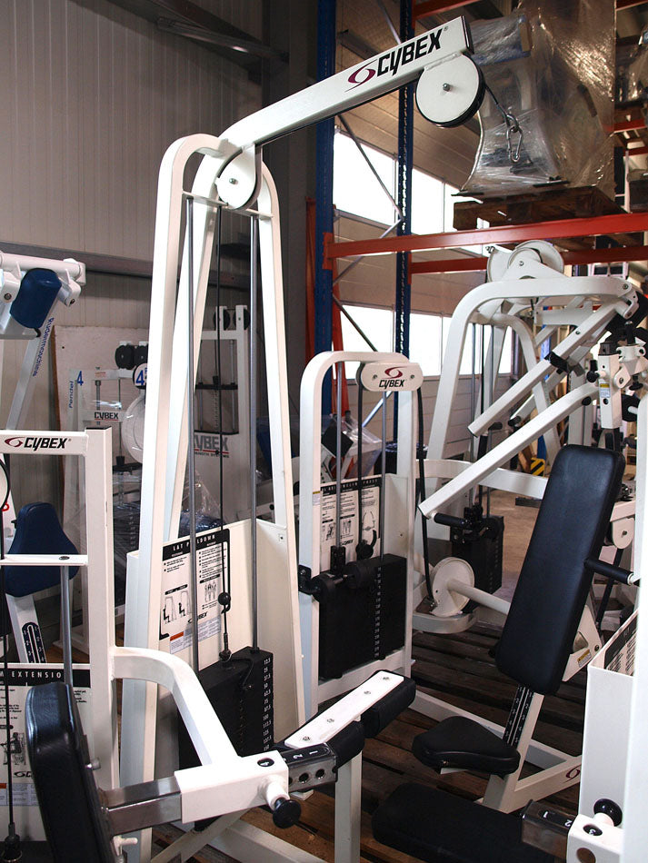 Cybex strength training equipment, 12 fitness machines, color white and black, used