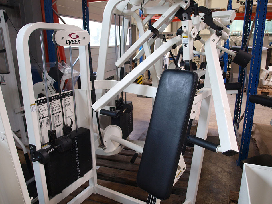 Cybex strength training equipment, 12 fitness machines, color white and black, used