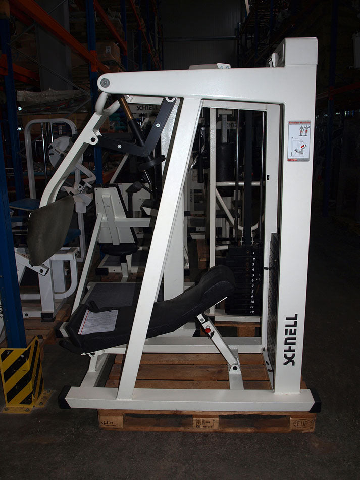 Schnell strength training equipment, white frames, black upholstery, used