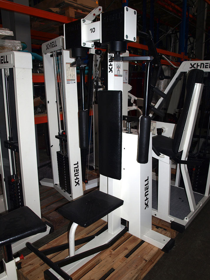 Schnell strength training equipment, white frames, black upholstery, used