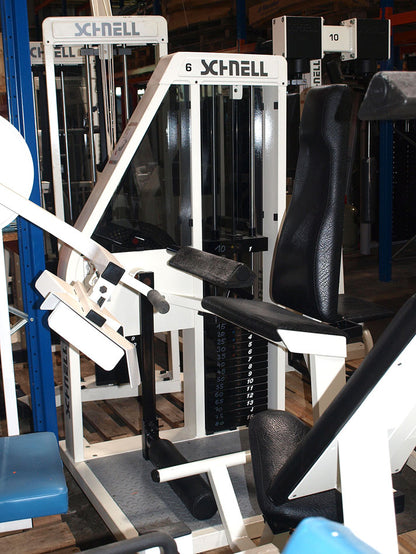Schnell strength training equipment, white frames, black upholstery, used