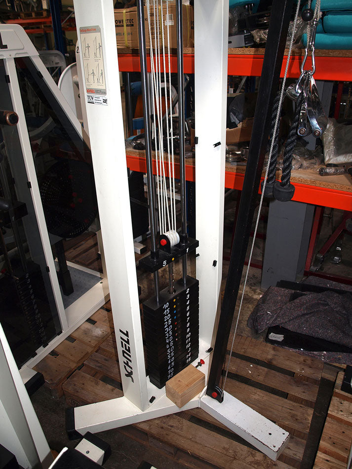 Schnell strength training equipment, white frames, black upholstery, used