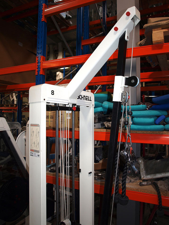 Schnell strength training equipment, white frames, black upholstery, used