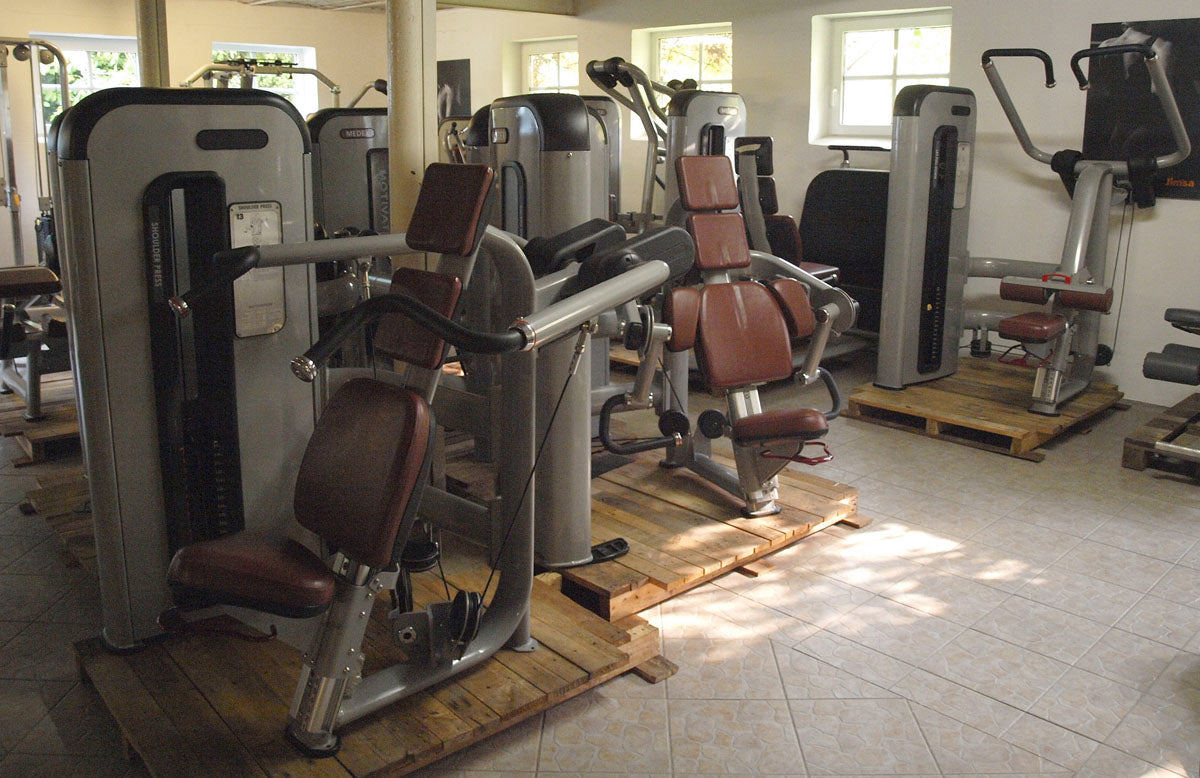 Komplette Fitnessstudio Einrichtung - Gerätepark mit über 45 Kraftgeräten - Danksport S-Line Set mit 45 Fitnessgeräten & Zubehör, Ausstellungsgeräte vergleichbar mit Gym80, Nautilus, Star Trac oder TechnoGym
