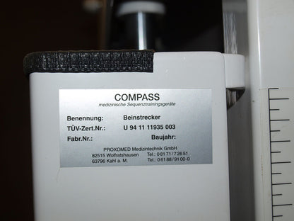 Proxomed Compass, Beinstrecker verstellbar, Leg Extension Rahmen Weiß, gebraucht - überholter Zustand