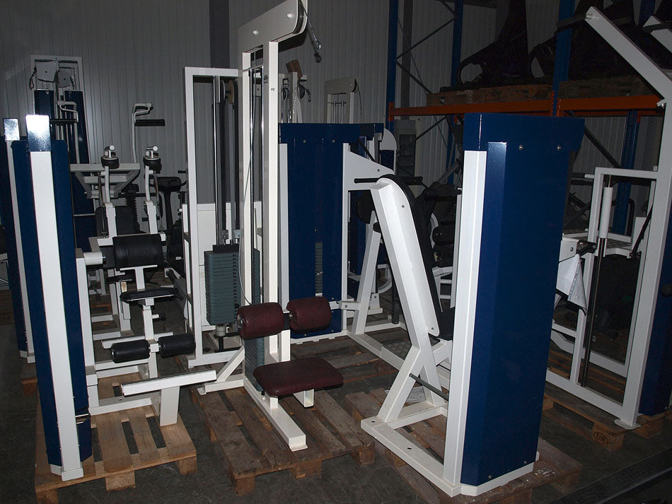 Competition Line equipment park, 17 strength machines, old school, used with signs of wear
