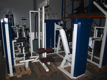 Competition Line equipment park, 17 strength machines, old school, used with signs of wear