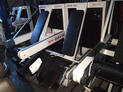 David strength training equipment, 6 fitness machines, white, used