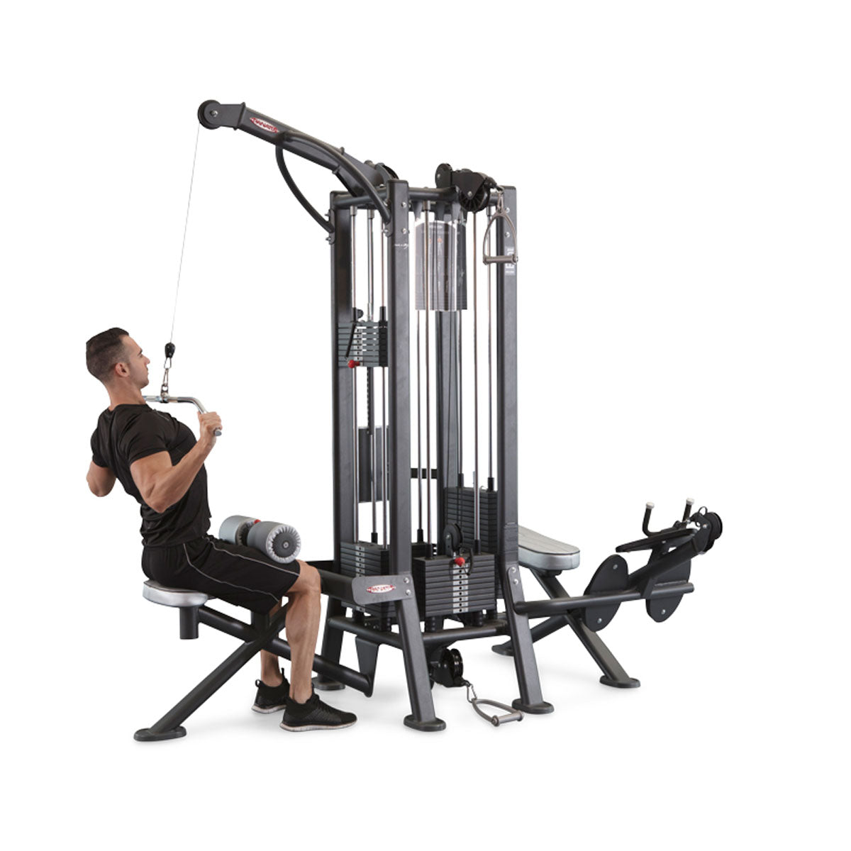 Panatta 5 Stationenturm mit Cable Crossover - Jungle Machine + Cable Station with Connection Bar - 5 Stack Multi Funktionsturm, Rahmenfarbe Silber, gebraucht - geprüfter Zustand