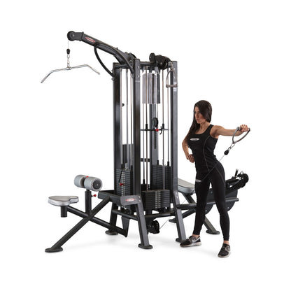 Panatta 5 Stationenturm mit Cable Crossover - Jungle Machine + Cable Station with Connection Bar - 5 Stack Multi Funktionsturm, Rahmenfarbe Silber, gebraucht - geprüfter Zustand