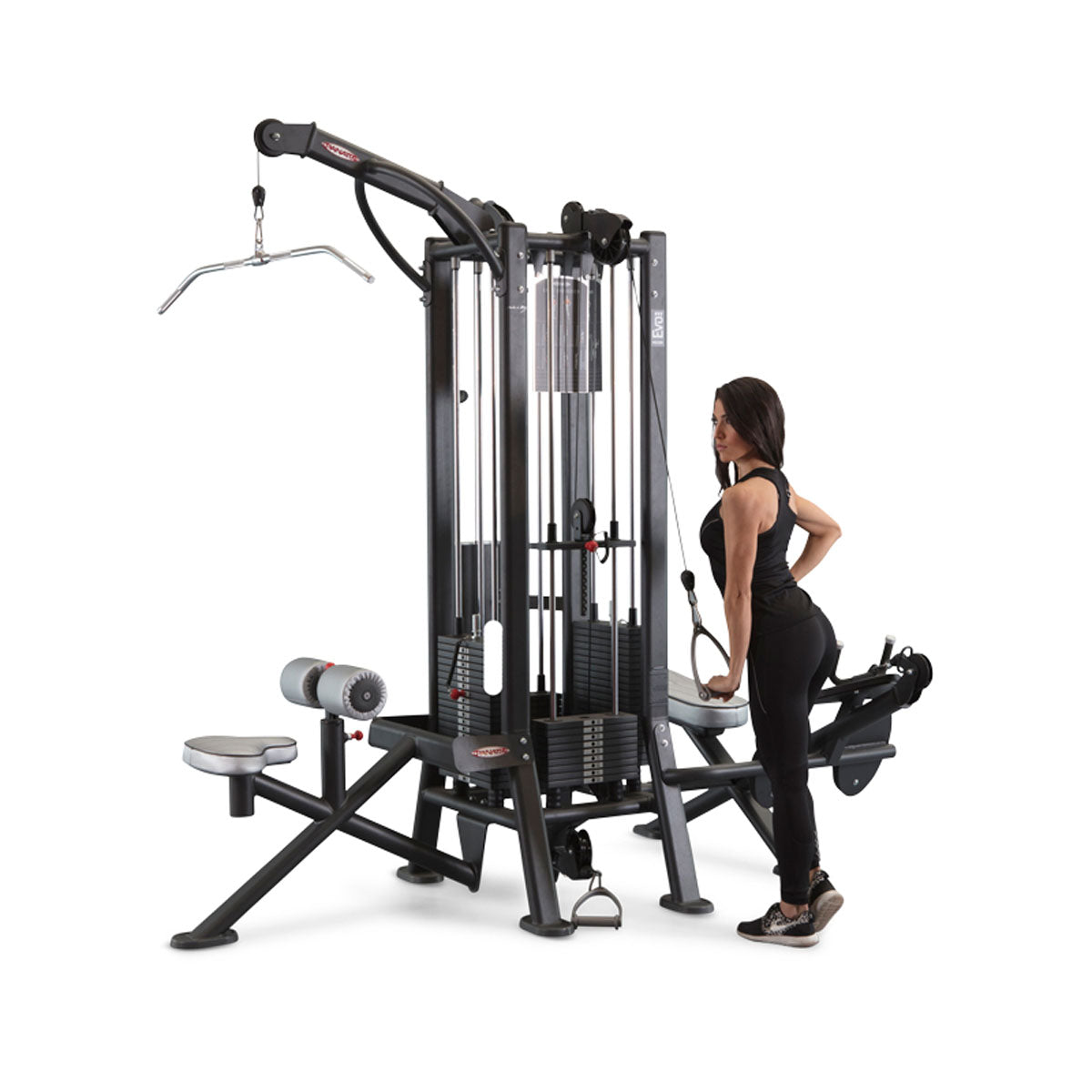 Panatta 5 Stationenturm mit Cable Crossover - Jungle Machine + Cable Station with Connection Bar - 5 Stack Multi Funktionsturm, Rahmenfarbe Silber, gebraucht - geprüfter Zustand