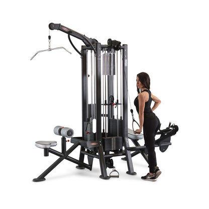 Panatta 5 Stationenturm mit Cable Crossover - Jungle Machine + Cable Station with Connection Bar - 5 Stack Multi Funktionsturm, Rahmenfarbe Silber, gebraucht - geprüfter Zustand