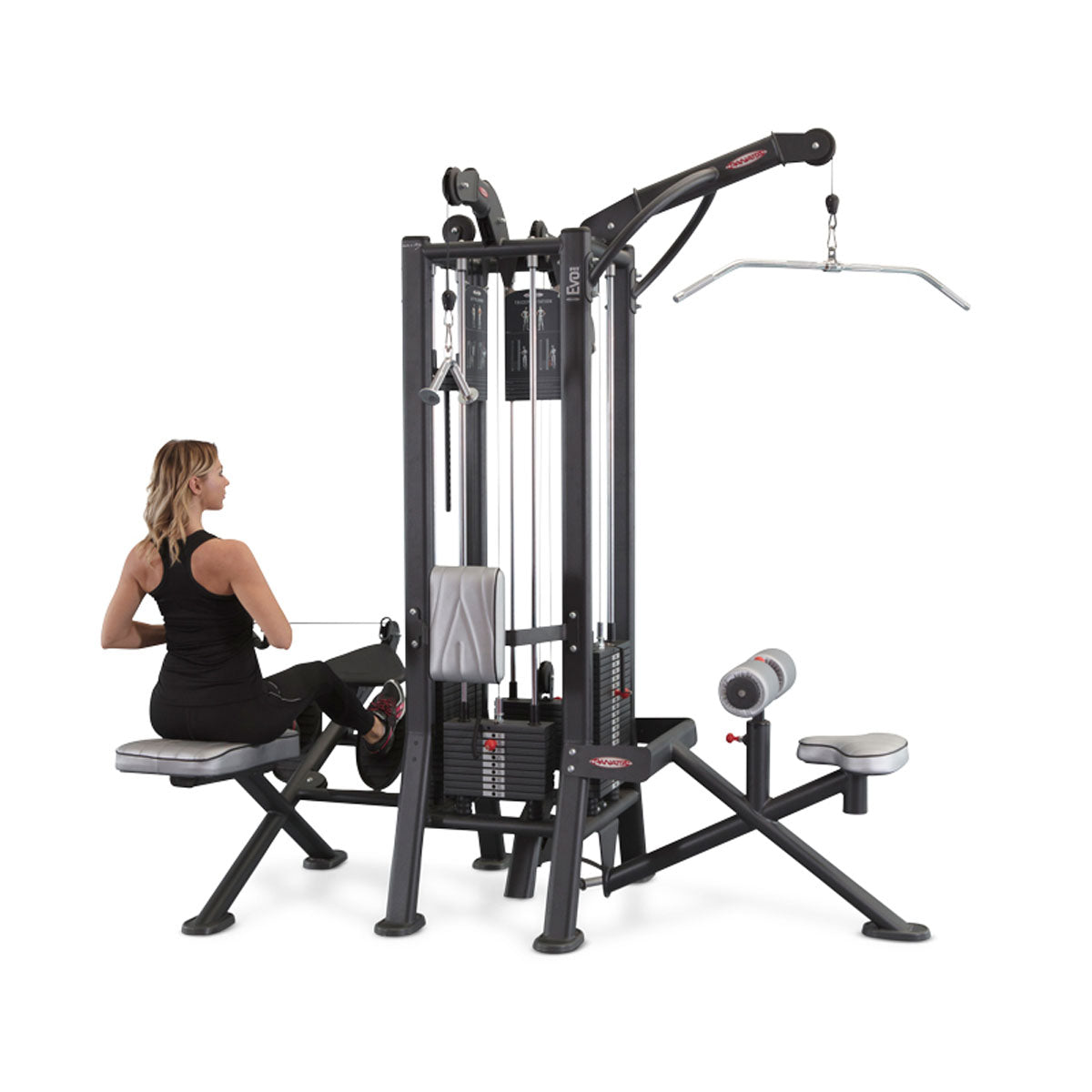 Panatta 5 Stationenturm mit Cable Crossover - Jungle Machine + Cable Station with Connection Bar - 5 Stack Multi Funktionsturm, Rahmenfarbe Silber, gebraucht - geprüfter Zustand