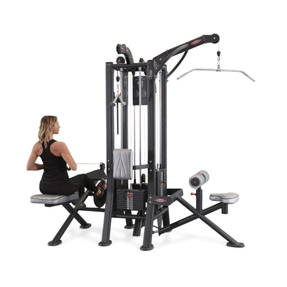 Panatta 5 Stationenturm mit Cable Crossover - Jungle Machine + Cable Station with Connection Bar - 5 Stack Multi Funktionsturm, Rahmenfarbe Silber, gebraucht - geprüfter Zustand