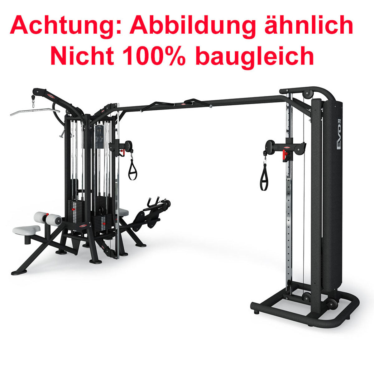 Panatta 5 Stationenturm mit Cable Crossover - Jungle Machine + Cable Station with Connection Bar - 5 Stack Multi Funktionsturm, Rahmenfarbe Silber, gebraucht - geprüfter Zustand