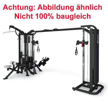 Panatta 5 Stationenturm mit Cable Crossover - Jungle Machine + Cable Station with Connection Bar - 5 Stack Multi Funktionsturm, Rahmenfarbe Silber, gebraucht - geprüfter Zustand