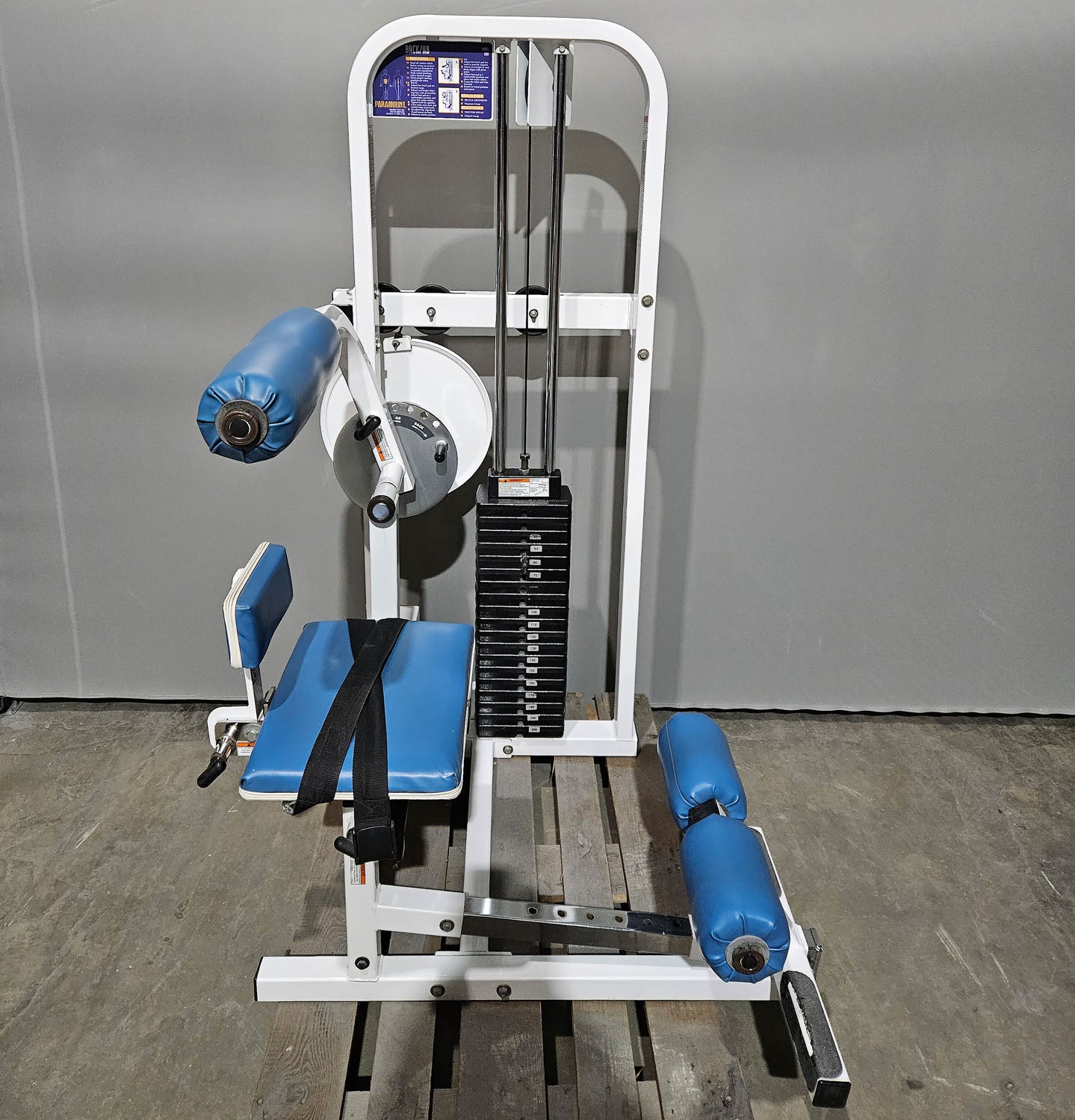 Paramount Back-Ab Model 1800 - Abdominal machine and back extension 2 in 1 combination machine, Lower back and Abdominal, Made in USA, Color White, Used - Tested Condition