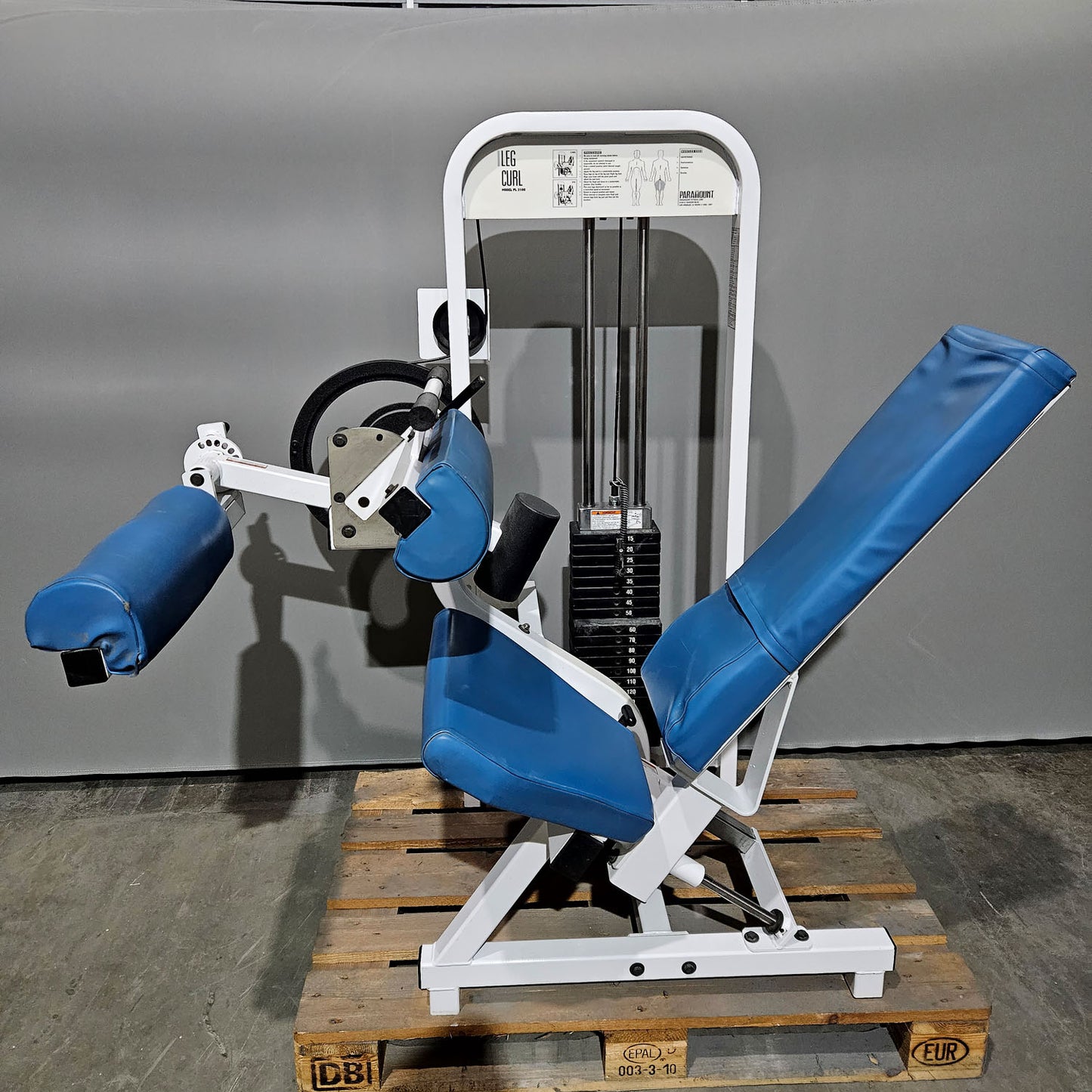 Paramount Leg Curl seated Model PL 2100 - seated leg curl, knee curl, Made in USA, color white, used - tested condition