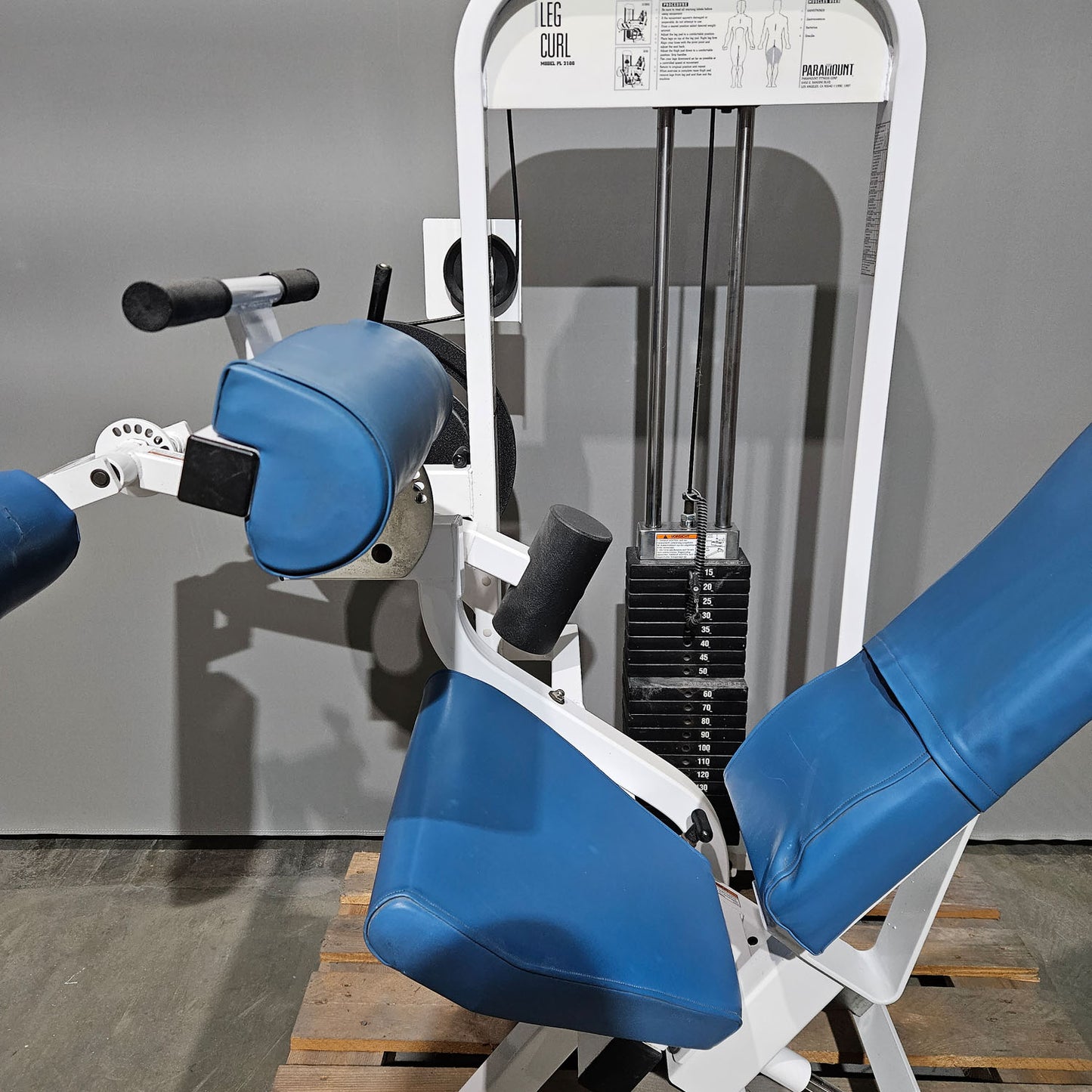 Paramount Leg Curl seated Model PL 2100 - seated leg curl, knee curl, Made in USA, color white, used - tested condition